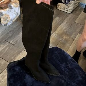 Women’s   Over the Knee high black suede boots